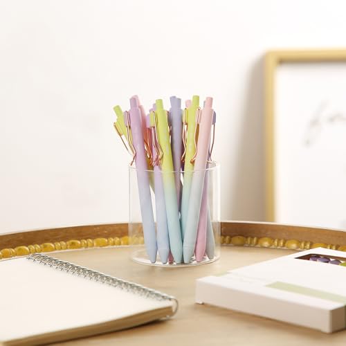 Mr. Pen- Retractable Gel Pens, 12 Pack, Black Ink, Gradient Barrel | Fine Point 0.5 mm, Fast Dry, Smooth Writing, Cute Gel Ink Pens for Drawing, Journaling, Writing Planner and School Supplies