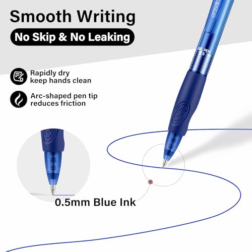 EUSOAR Erasable Gel Pens, 12-Pack Retractable Pens & Refills (6 Black, 6 Blue Each), Dry Erase Pen Make Mistakes Disappear for Office Planner Scheduling Appointments Sketching Note Taking - color: Black/Blue
