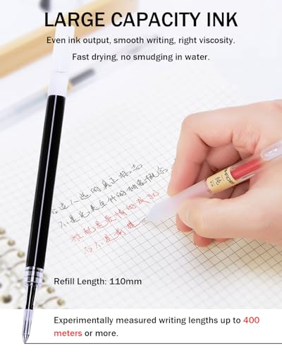 6 Pcs Japanese Pens Stationery, 0.5mm Retractable Gel Pens Fine Point (Black)