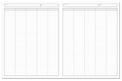 BookFactory 5 Column Columnar Book, Laminate Hardbound, 100 Pages - size: 5 Column, style: Laminate Hardbound