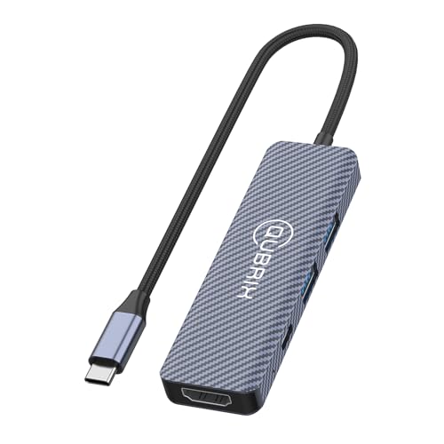 USB C 5 in 1 hub 10Gbps USB-C/A 3.2 Ports 4K 60HZ HDTV 100W PD Fast Charging Compatible for MacBook Pro/Air/Dell XPS/iPad Pro Aluminum Splitter/Surface Pro/Thunderbolt Laptops.