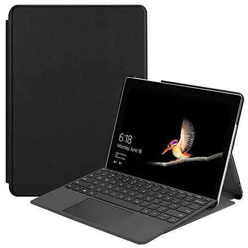 Gylint Case for Surface Go 4 2023 /Go 3 2021 /Go 2 2020 /Surface Go 2018, Slim Fit Leather Smart Case Cover with Pencel Holder for Microsoft Surface Go Black - color: Black