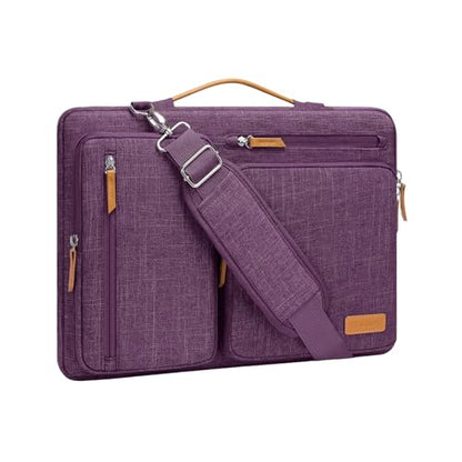MOSISO 360 Protective Laptop Shoulder Bag,13-13.3 inch Computer Bag Compatible with MacBook Pro 14, HP, Dell, Lenovo, Asus Notebook,Side Open Messenger Bag with 4 Zipper Pockets&Handle, Argyle Purple - color: Argyle Purple, size: 13.3 inch