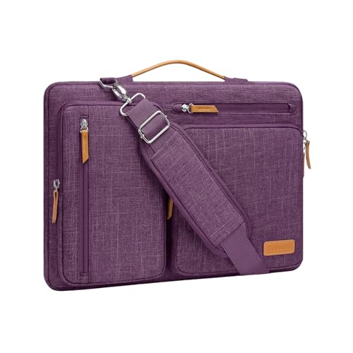 MOSISO 360 Protective Laptop Shoulder Bag,13-13.3 inch Computer Bag Compatible with MacBook Pro 14, HP, Dell, Lenovo, Asus Notebook,Side Open Messenger Bag with 4 Zipper Pockets&Handle, Argyle Purple - color: Argyle Purple, size: 13.3 inch