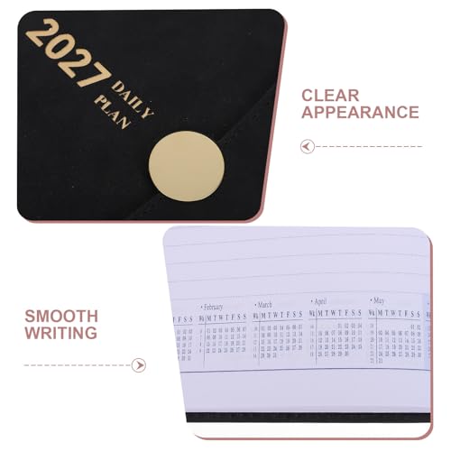Lurrose 2027 A5 Academic Planner Weekly Monthly Schedule Organizer with Multi-purpose Layout in Faux Leather Cover Portable Calendar Notebook for Professionals and Students