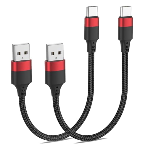 6 Inch USB to USB C Cable, 2 Pack Short Fast Charging Cord Type C, 0.5ft USB A to USB C Cable for iPhone 17 16 15 Pro, Samsung Galaxy S25 S24 S23, Google Pixel 10, Moto G - size: 0.5ft, style: 2 Pack