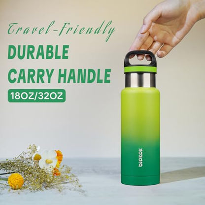 BJPKPK Insulated Water Bottle 18OZ Stainless Steel Water Bottle with Handle Double Walls Vacuum Insulated BPA Free Flask, Bamboo Grove - color: Bamboo Grove, size: 18 Ounces