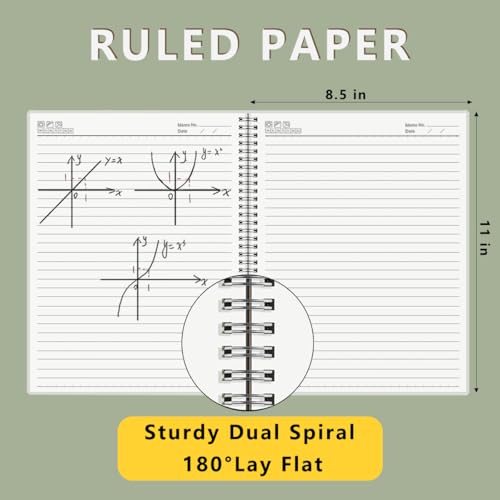 Large College Ruled Spiral Notebook 8.5" x 11" with 120gsm Thick Lined Paper, Elastic Band and Transparent Hard Cover - 3 Pack 480 Pages A4 Notepads for Journaling, Planning, Writing (Ruled, A4) - style: Ruled