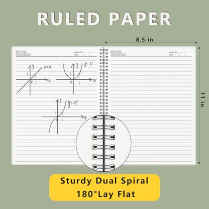 Large College Ruled Spiral Notebook 8.5" x 11" with 120gsm Thick Lined Paper, Elastic Band and Transparent Hard Cover - 3 Pack 480 Pages A4 Notepads for Journaling, Planning, Writing (Ruled, A4) - style: Ruled