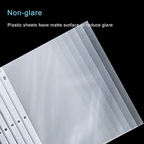 Seashell 200PCS Heavy Duty Non-Glare Sheet Protectors, Letter Size Page Protectors Reinforced 3-Hole, Plastic Sleeves for 3 Ring Binder, Top Loading for 8.5 x 11 Inch Sheets - size: heavyweight Box of 200