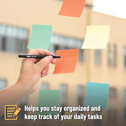 Mr. Pen- Sticky Notes, 3"x3", 12 Pads, 600 Sheets, Retro Colors | Sticky Notes Bulk, Self-Stick Note Pads, Perfect for Office, School, Home, Study & Organization - color: Retro