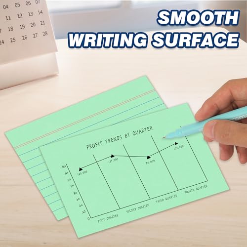 Chell Pastel Colors Ruled Index Cards 3x5 Heavyweight, 200 Count | 65 lb. Cover Weight, Ruled Front and Blank Back, Easy Writing, Not Easy to Penetrate Ink - color: Pastel, size: 3"x5"