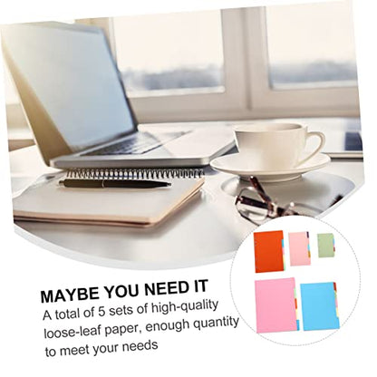 Veemoon 5sets Loose Leaf Paper Inserts College Ruled Lined Filler for Journal Notebook School