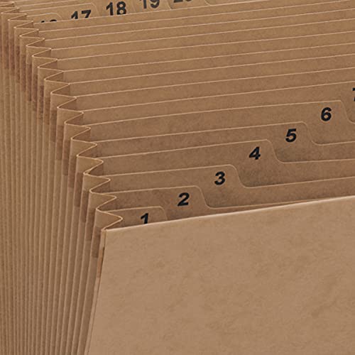 Smead Expanding File with Flap and Cord Closure, 31 Pockets, Daily (1-31), Letter Size, Kraft (70168), (Pack of 6) - size: 12" W x 10" H (Pack of 6), style: 1 to 31