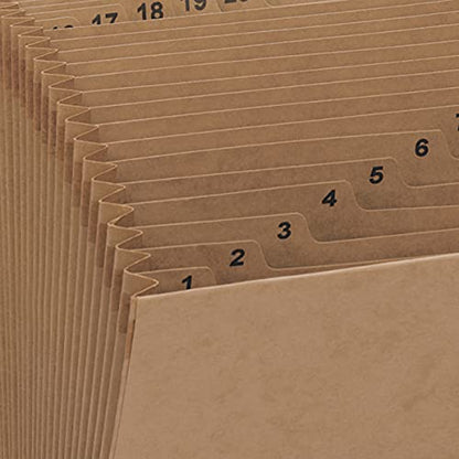 Smead Expanding File with Flap and Cord Closure, 31 Pockets, Daily (1-31), Letter Size, Kraft (70168), (Pack of 6) - size: 12" W x 10" H (Pack of 6), style: 1 to 31