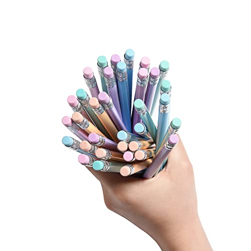 50PCS Triangular Grip Wooden cased Pencils for Kids with Erasers, Fun Cute Wood Wedding Golf Triangle Pencils for School,Drawing,Gift (50PCS) - style: Modern