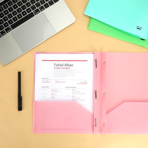Mr. Pen- Plastic Folders with Pockets and Prongs, 5 Pack, Letter Size | Flexible Plastic Folders with Prongs - color: Bright Colors, size: 5 Pack