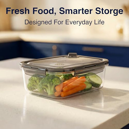 BPA-Free Plastic Airtight Food Storage Containers with Vented Lids, 4-Pack (5.9 Cups Each) for Meal Prep and Leftovers - size: Pack of 4 (5.9 Cup)