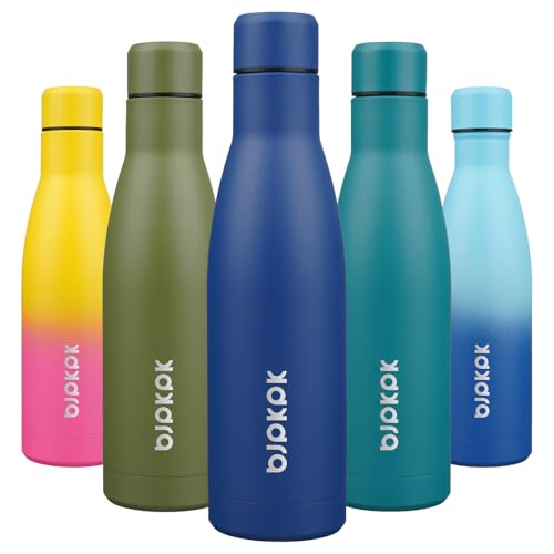 BJPKPK 17oz Insulated Water Bottles Stainless Steel Sports Water Bottles Keep Cold and Hot for Travel Dishwasher Safe,Blue - color: Blue, size: 17 Ounces