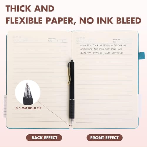 Aodaer 12 Set Lined Notebook Journals with Pens A5 Notebooks 100 GSM College Ruled Hardcover Notebook PU Leather Notepad with Pen Holder for Office School, 5.7 x 8.3 Inches, Deep Multicolor - color: Deep Multicolor