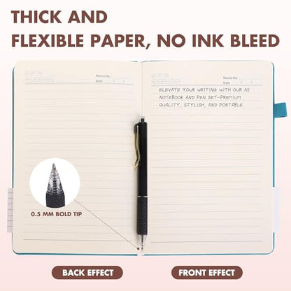 Aodaer 12 Set Lined Notebook Journals with Pens A5 Notebooks 100 GSM College Ruled Hardcover Notebook PU Leather Notepad with Pen Holder for Office School, 5.7 x 8.3 Inches, Deep Multicolor - color: Deep Multicolor