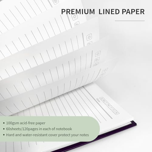 YINUOYOUJIA Lined Notebook 8.5" x 11"Spiral Notebook -4 Pack Large Hardcover Notebook 7mm College Ruled Notebook 120 Pages 100 GSM Thick Hardcover Journal for School (College)