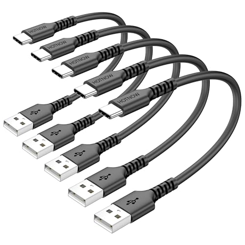 6 inch Durable USB A to USB C Cable，5 Pack 0.5ft USB C Cable, Short Type C 3A Charger Cord for iPhone 17/16/15, for Samsung Galaxy S25 S24 S23 S20 S10 S9 - size: 0.5FT