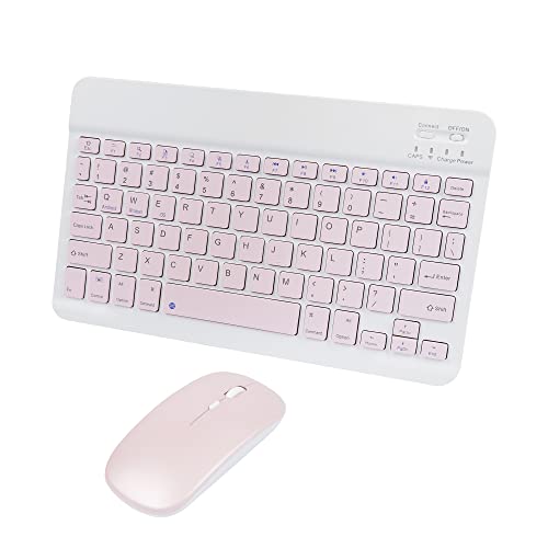 Bluetooth Wireless Keyboard and Mouse Combo,Ultra-Slim Ergonomic Small Rechargeable Bluetooth Keyboard Mouse Gift for Men Women Boy Girl Apple iPad iPhone Samsung Tablet Phone Android PC Computer Mac - color: Pink 1