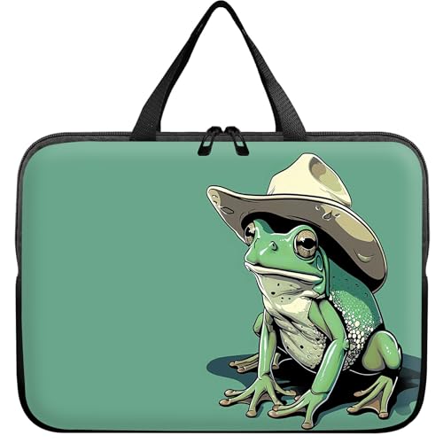 Universal Tablet Laptop Sleeve Case 10 inch, Green Frog Slim Carrying Case Durable Handbag Travel Laptop Bag for 7 to 10-inch Laptops/Notebook/Kids Tablet/ipad/eBook Readers - color: Green Frog, size: 10 inch