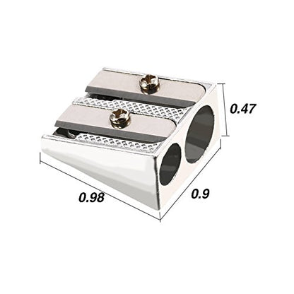 TecUnite 36 Pack Metal Pencil Sharpeners 2 Holes Manual Pencil Sharpener Bulk for Kids Aluminum Alloy Handheld Sharpeners for Most Size Graphite School Office Stationery(Silver)