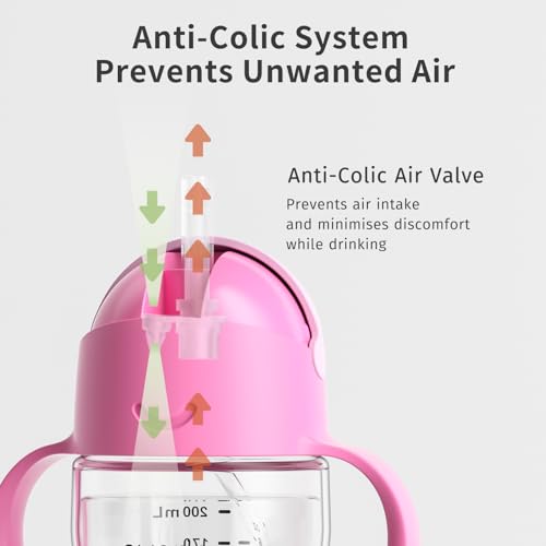 Evorie Tritan Weighted Straw Cup Baby Training Cup, Spill Proof, 7 Oz, 6M+ | BPA & BPS-Free, First learning cup, 360° drinking, Dishwasher safe, Durable Sippy Cup, Strawberry - color: Strawberry