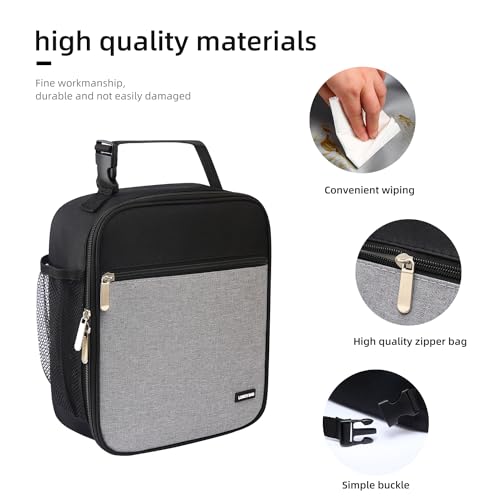 Lovoeo Lunch box Lunch bag for men women Insulated Lunchbox Lunch bags for Work Picnic Travel (Thicken grey) - color: Thicken grey