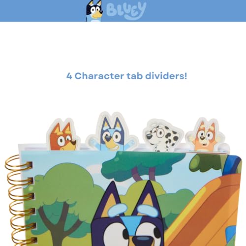 Bluey Tab Journal Notebook, Spiral Bound, 96 Lined Pages, 8 x 7 inches - style: Bluey