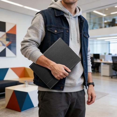 Fintie Laptop Sleeve for 14 Inch Chromebook with Pocket, PU Leather, Black | Fits for Acer Chromebook Plus 514 CB514-4HT, ASUS Chromebook Flip CX1 CX1400FKA-AS88F, Samsung Galaxy Chromebook Go - color: Black