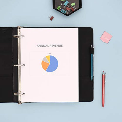 Blue Sky ProView Legacy Black 3 Ring Binder, Letter Size, 1.5", Textured Faux Leather Cover, Built in Pockets, Holds 265 Sheets (10040) - size: 1.5", style: 1 Binder