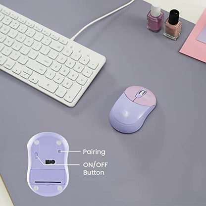 Perixx PERIMICE-802PP Wireless Bluetooth Mouse - Portable Design - Compatible with Windows, iOS, and Android PC, Laptop, Tablet, and Smartphone - Purple - color: Purple, size: Pack of 1