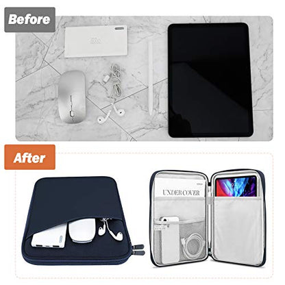 MoKo 9-11 Inch Tablet Sleeve Bag Carrying Case with Accessory Pocket | Fits iPad Air 11-inch M4, iPad Pro 11-inch M5, iPad A16 11-inch, iPad 10/9/8/7th and Tab S9/S8 11-inch, Indigo - color: Indigo, size: 9-11 Inch
