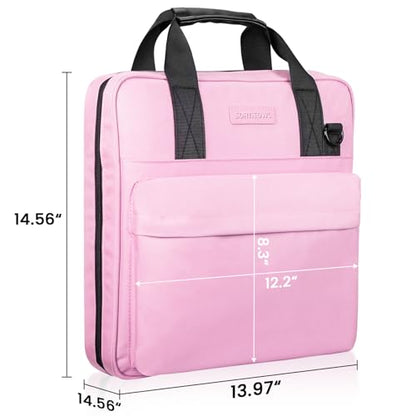 3 Ring Zipper Binder, Durable School Zip Binder, 2" 500 Sheets | Sturdy organizer with strap & pockets fits laptops. Internal pouch keeps daily tech gear easy to carry. - color: Pink
