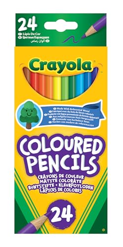 CRAYOLA Colouring Pencils - Assorted Colours (Pack of 24) | A Must-Have for All Kids Arts & Crafts Sets | Ideal for Kids Aged 3+ - style: 24 Pack