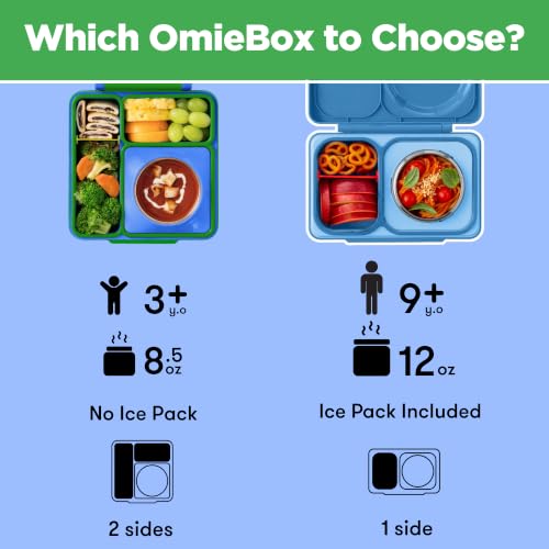 Omie OmieBox Kids Insulated Leakproof Bento Lunch Box with Food Jar (Monster Blue) - color: Monster Blue