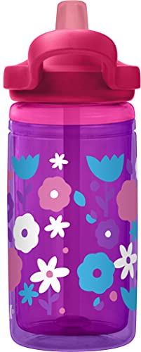 CamelBak Eddy+ Kids Bite Valve Straw Insulated Tritan Renew Water Bottle - color: Flower Power, size: 13.5 Ounces