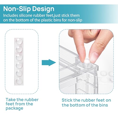 Vtopmart Clear Stackable Storage Drawers, 4 Pack Everyday Organizer Set | Medium and small BPA-free PET drawers with stackable design for kitchen cabinets, pantry shelves, medicine and daily storage - style: 2 Medium+2 Small