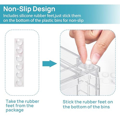 Vtopmart Clear Stackable Storage Drawers, 4 Pack Everyday Organizer Set | Medium and small BPA-free PET drawers with stackable design for kitchen cabinets, pantry shelves, medicine and daily storage - style: 2 Medium+2 Small