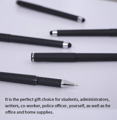 MiSiBao 0.7mm Black Ink Gel Ink Rollerball Pens 2 in 1 Medium Point Pens with Stylus Work Pen Smooth Writing for Office Black gel pen (Black-18pack) - color: Black-0.7mm-18pack