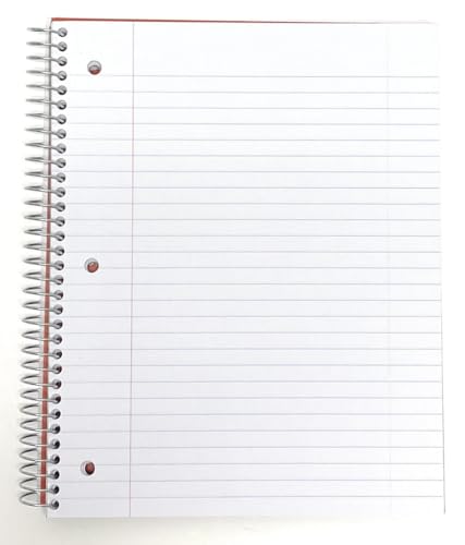Mintra Office Durable Spiral Notebooks, 1 Subject, (Red, White, Blue, Wide Ruled 3pk) - color: Red, White, Blue, size: Wide Ruled 3pk