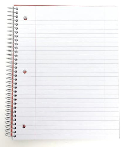 Mintra Office Durable Spiral Notebooks, 1 Subject, (Red, White, Blue, Wide Ruled 3pk) - color: Red, White, Blue, size: Wide Ruled 3pk