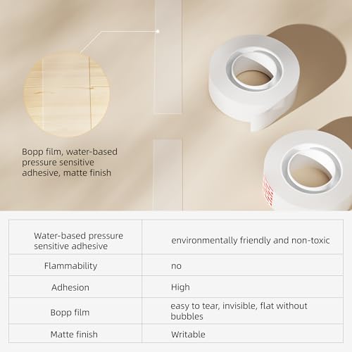 Stick UP Invisible Matte Tape Refill 6 Rolls, Clear Magic Adhesive Tape Bulk Hand Tearable for School Office Supplies Packing Repairing Scrapbook, Compatible with Tape Dispenser, 0.75in x 1000in