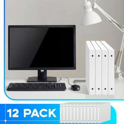 Henoyso 12 Pcs Plastic Flexible 1 Inch Mini 3 Ring Binders Fits 5.5" x 8.5" Paper, Holds(Capacity 200 Sheets), Three Round Rings Small White A5 Binders Bulk for School, Office Use, Photo Album - color: White, size: 1 Inch