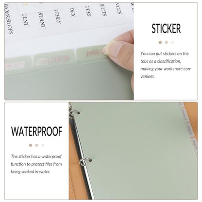 Buqoo 3 Ring Binder Dividers with 8 Writable Tabs - Sturdy Sage Green Plastic Index Dividers, Letter Size 8.4"x10.9" for School, Office, Planner & Journal - color: Sage Green