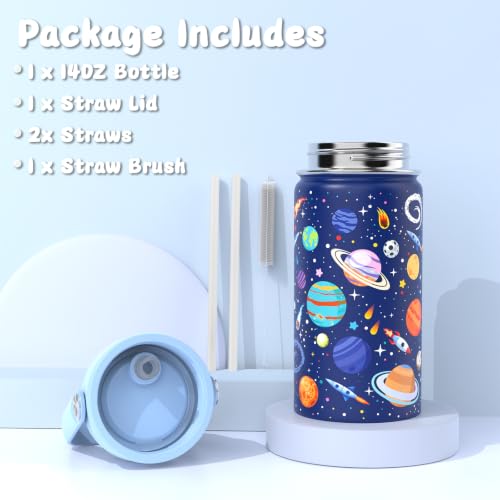 Bento Lunch Box for Kids Adult, Leakproof 3-4 Compartment Bento Box Set with Insulated Food Jar,Water Bottle, Lunch Bag, School Lunch Container for Toddler Teen Girls Boys Ages 3+(Space) - color: Space